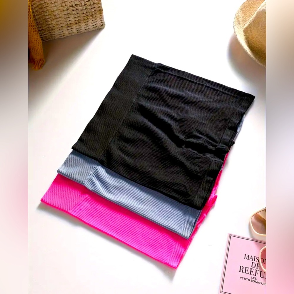 Lioness Luxe 3-Pack Women’s Solid Ribbed Shorts - Soft & Stretchy